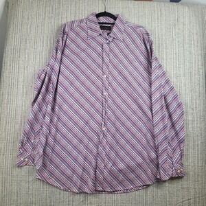 Etro Shirt Mens Extra Large 45 Multicolor Striped Button Up Made in Italy Cotton